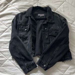 Black Distressed Denim Jacket
